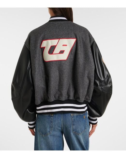 The Attico Black Wool-Blend Varsity Jacket