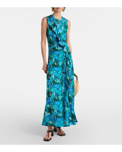 Vestido Largo Elise De Jersey Estampado Ulla Johnson de color Blue