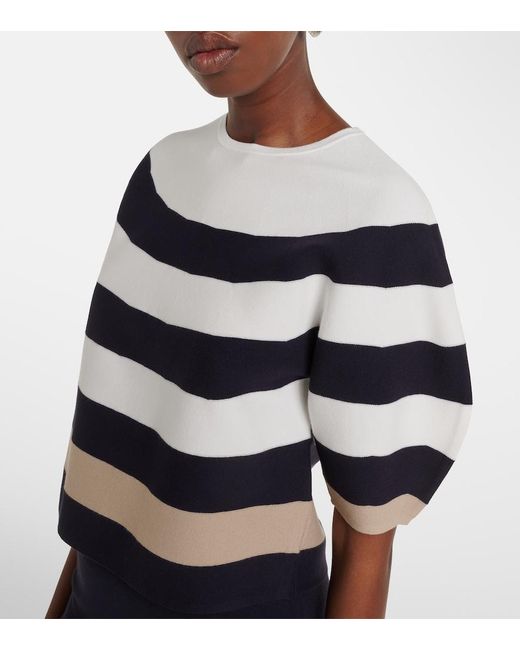 Max Mara Blue Striped Knitted Sweater