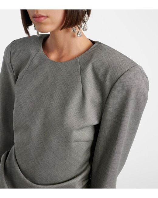 Magda Butrym Gray Draped Wool Blouse