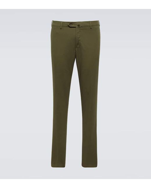 Pantalones chinos Pantaflat de mezcla de algodon Loro Piana de hombre de color Green