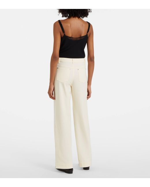 Staud White Grayson Wide-Leg Pants