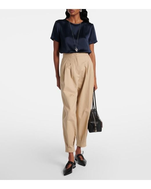 Max Mara Blue Rebecca Satin T-Shirt