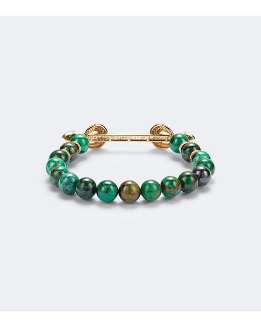 ANANYA Green Chakra 18Kt Beaded Bracelet With Gemstones