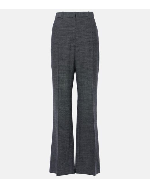 The Row Gray Gandal Virgin Wool Twill Straight Pants