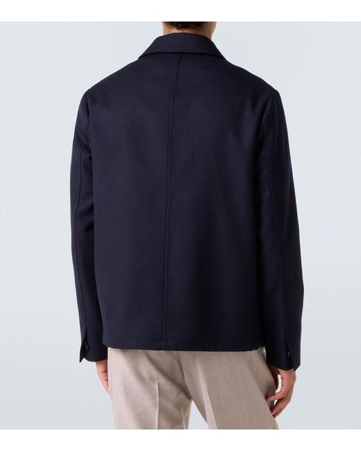 Slowear Blue Virgin Wool Field Jacket for men