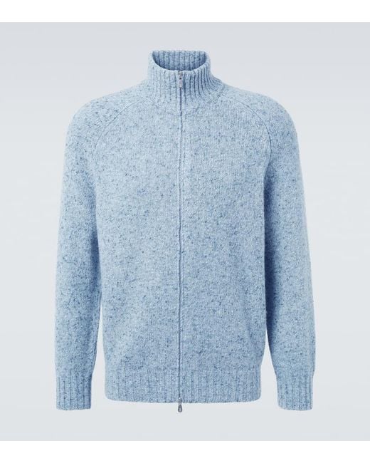 Cardigan De Cachemir Con Cremallera Brunello Cucinelli de hombre de color Blue