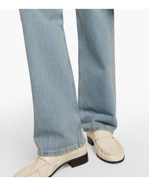 FRAME Blue High-Rise Straight Jeans Le Jane