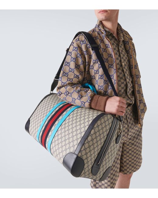 Gucci Blue Savoy Medium GG Canvas Duffel Bag for men