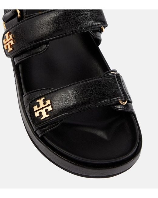 Tory Burch Black Kira Leather Platform Sandals