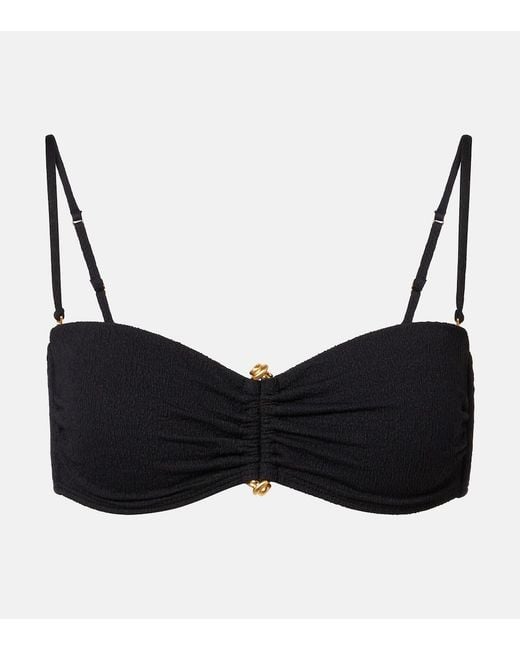ViX Black Nika Embellished Bandeau Bikini Top