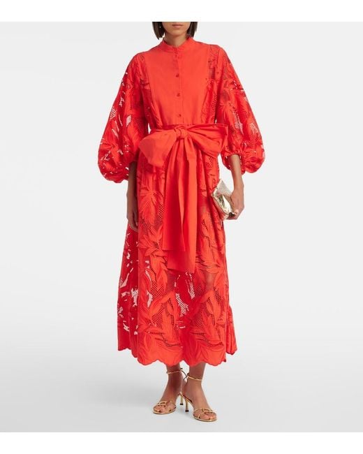 Erdem Embroidered Mesh Midi Dress