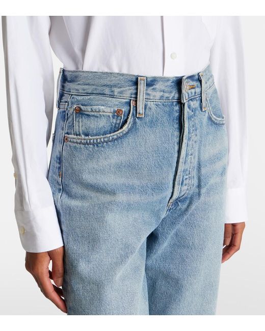 Agolde Blue 90's Pinch Waist High-Rise Straight Jeans