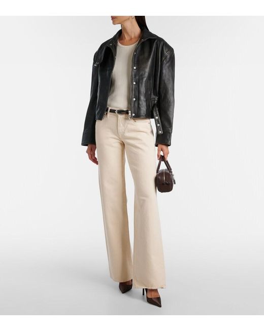 Christopher Esber Black Burnished Eddie Leather Bomber Jacket