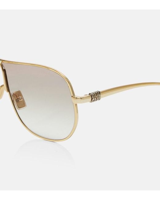 Miu Miu Natural Miu Ombre Aviator Sunglasses
