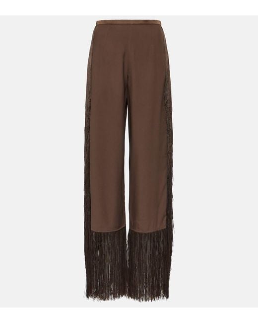 Pantalones anchos Nevada de cady de crepe ‎Taller Marmo de color Brown