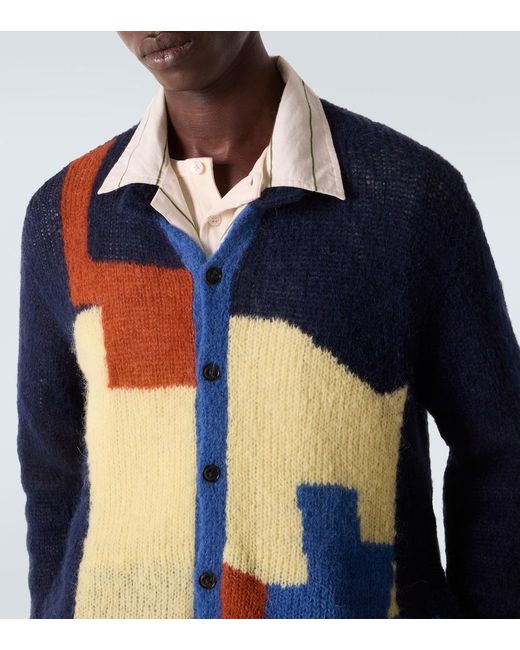 Bode Blue Chapeau Alpaca-Blend Cardigan for men