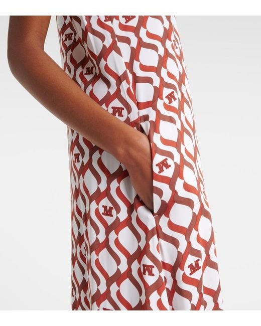 Robe Midi Paste Imprimee Max Mara en coloris Red