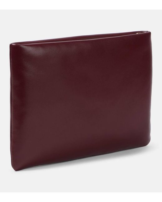 Saint Laurent Red Calypso Small Leather Pouch