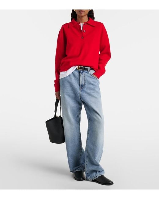 Rohe Red Wool And Cashmere Polo Sweater