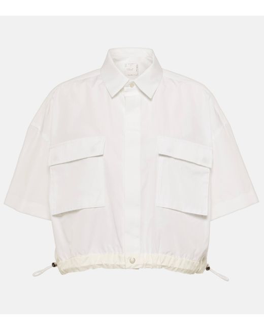 Sacai White Thomas Mason Cotton Poplin Shirt