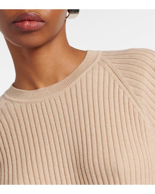 Loro Piana Natural Ribbed-knit Cashmere Sweater