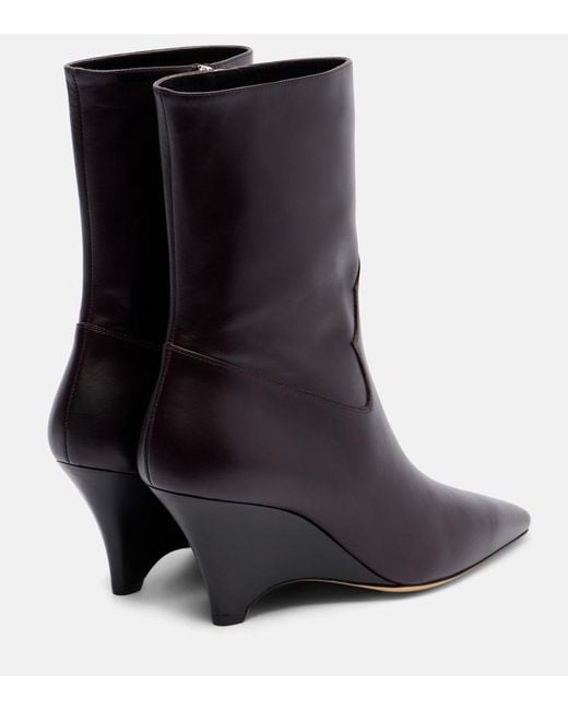 Le Monde Beryl Black Leather Ankle Boots