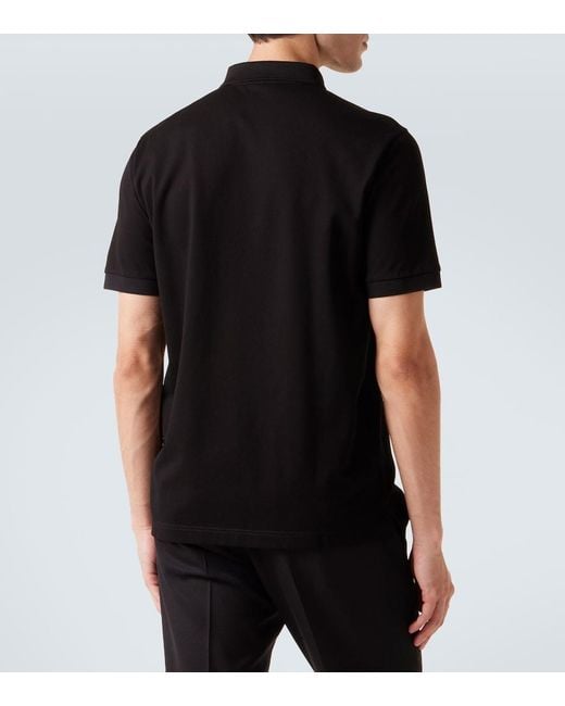 Prada Black Triangle-Logo Cotton-Piqué Polo Shirt Xxl for men
