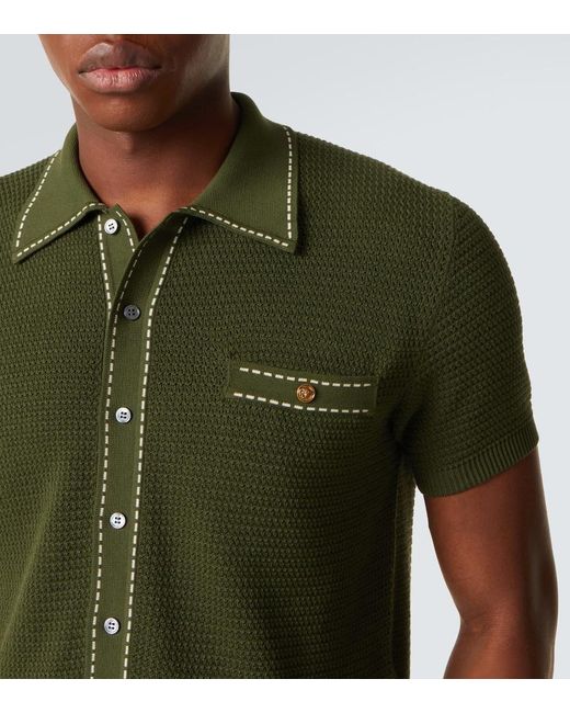 Versace Green Medusa Cotton Polo Shirt for men