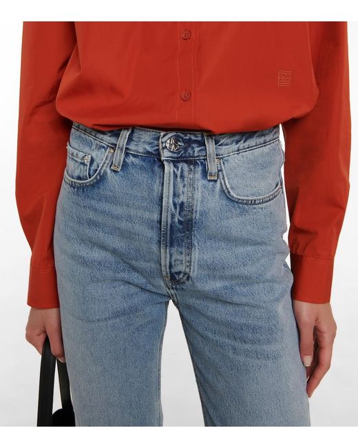 Totême Blue High-Rise Straight Jeans