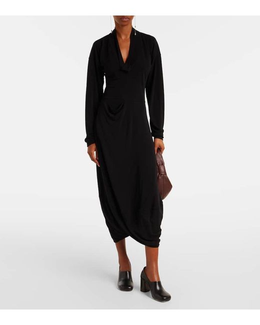 Lemaire Black Maxikleid Aus Crepe-Jersey