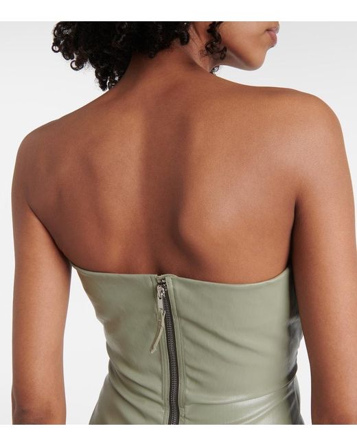Rick Owens Green Prong Cut-Out Coated Denim Gown