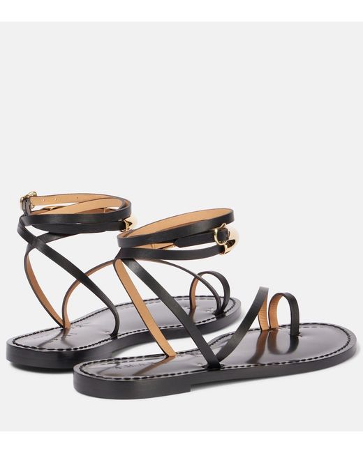 Amanu Black Kalahari Leather Sandals