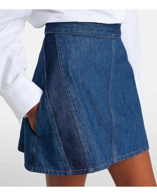 Givenchy Blue Logo Denim Miniskirt