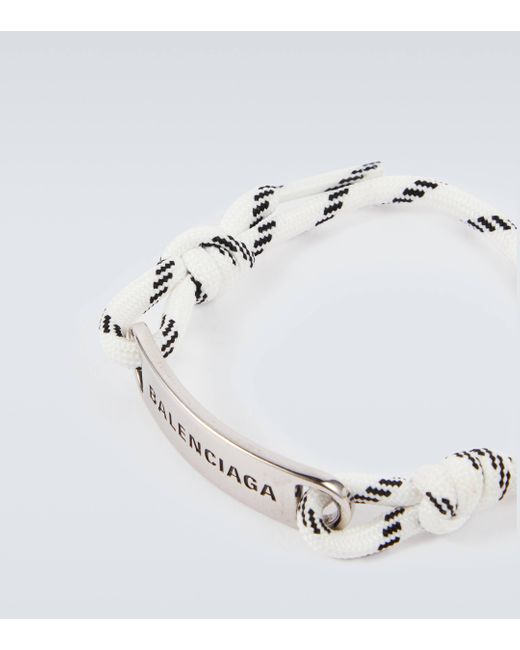 Balenciaga Metallic Plate Logo Bracelet for men