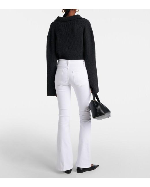 FRAME White Le High Flare High-Rise Flared Jeans