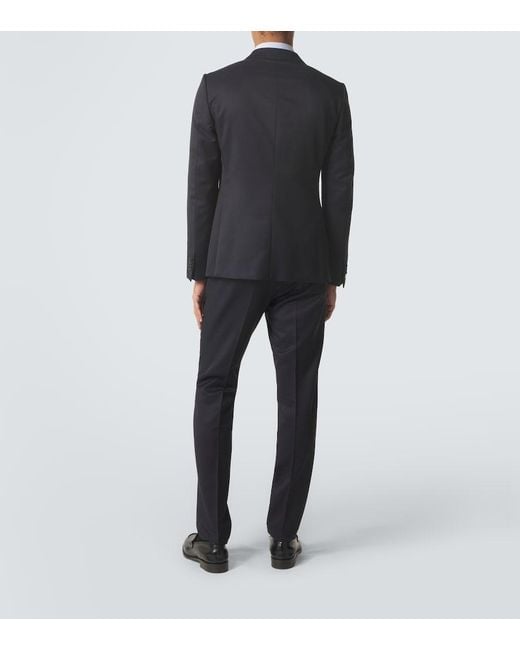 Zegna Black Wool And Mohair Suit for men
