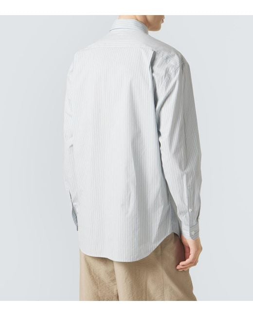 Giorgio Armani White Archivio Striped Cotton Shirt for men