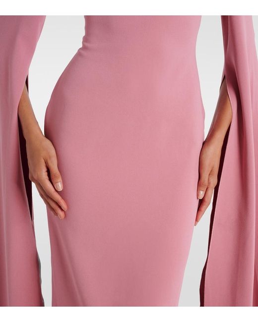 Solace London Pink Nuri Draped Gown