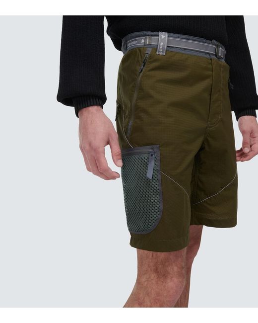 And Wander Green Ripstop Shorts for men