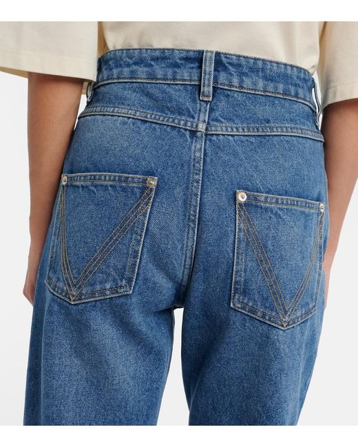 Bottega Veneta Blue High-Rise Straight Jeans