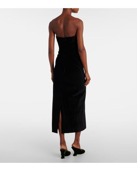 TOVE Black Sabella Velvet Midi Dress