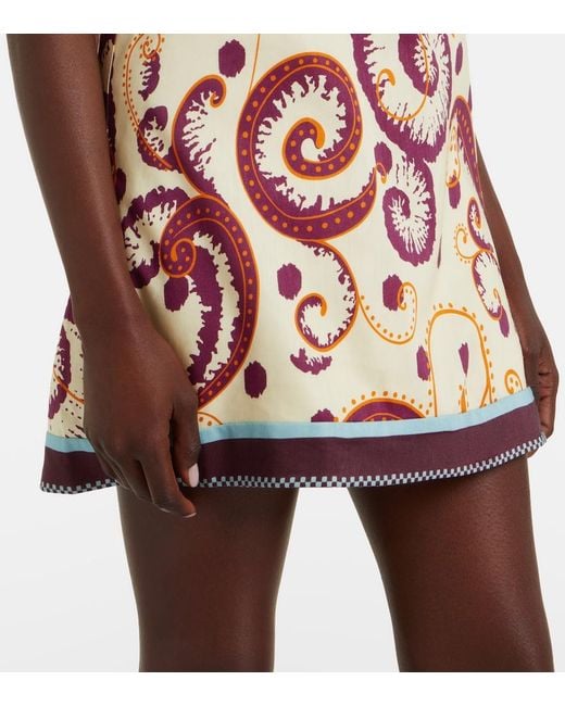 ALÉMAIS Multicolor Wilson Printed Linen And Silk Minidress