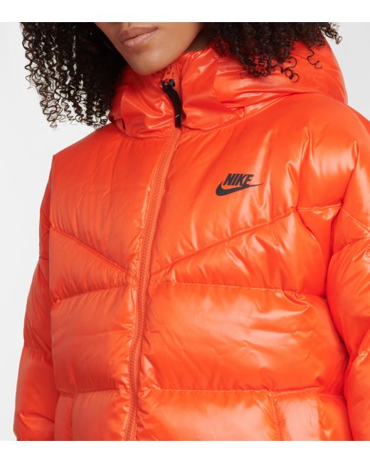 Nike Therma-fit Down Coat in Orange | Lyst UK