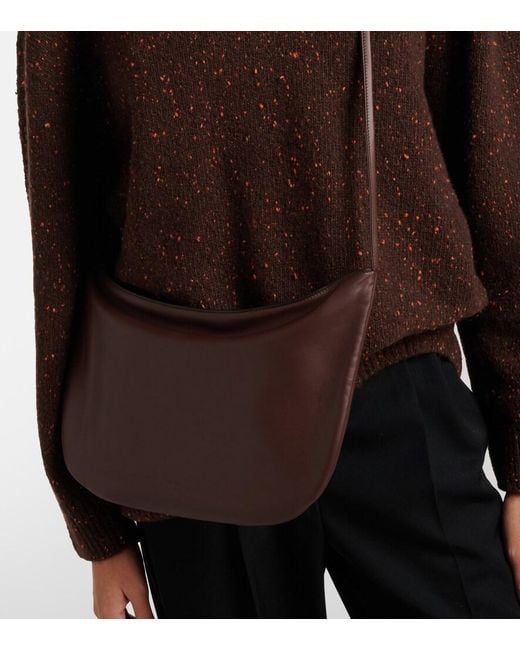 The Row Brown Ew Izzy Medium Leather Shoulder Bag