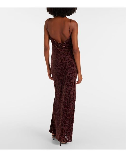 Vestido Largo Jolynn De Jacquard Veronica Beard de color Purple