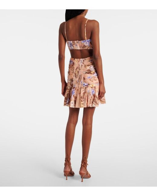 Zimmermann Pink Coco Bow Front Mini Dress