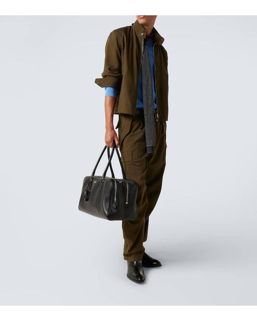 Bolso De Viaje De Piel Con Logo Tom Ford de hombre de color Black