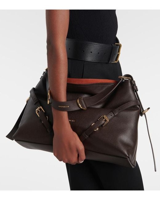 Givenchy Brown Voyou Medium Leather Shoulder Bag