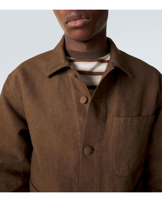 Auralee Brown Cotton Twill Jacket for men